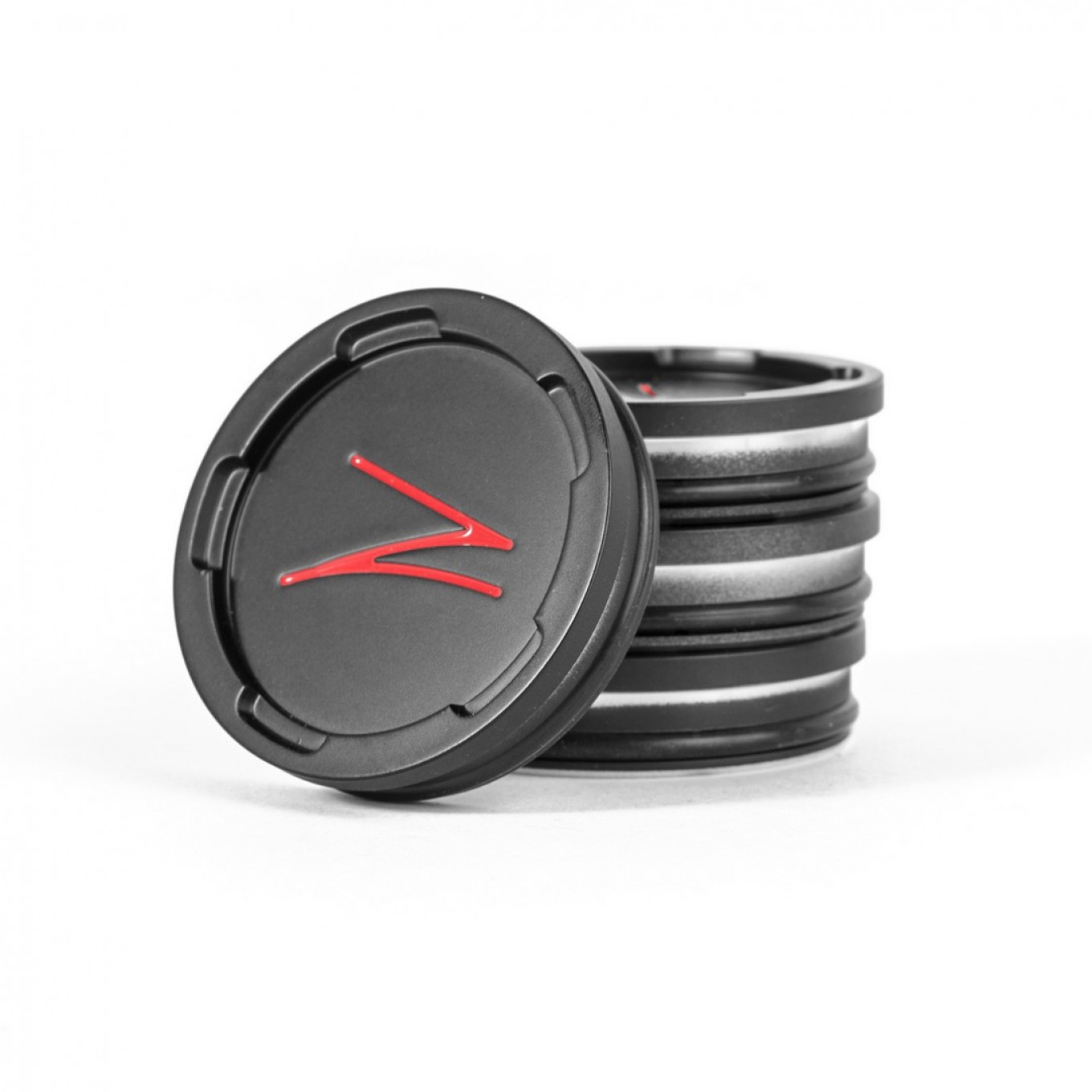 Z Centercaps | Satin Black + Red Z